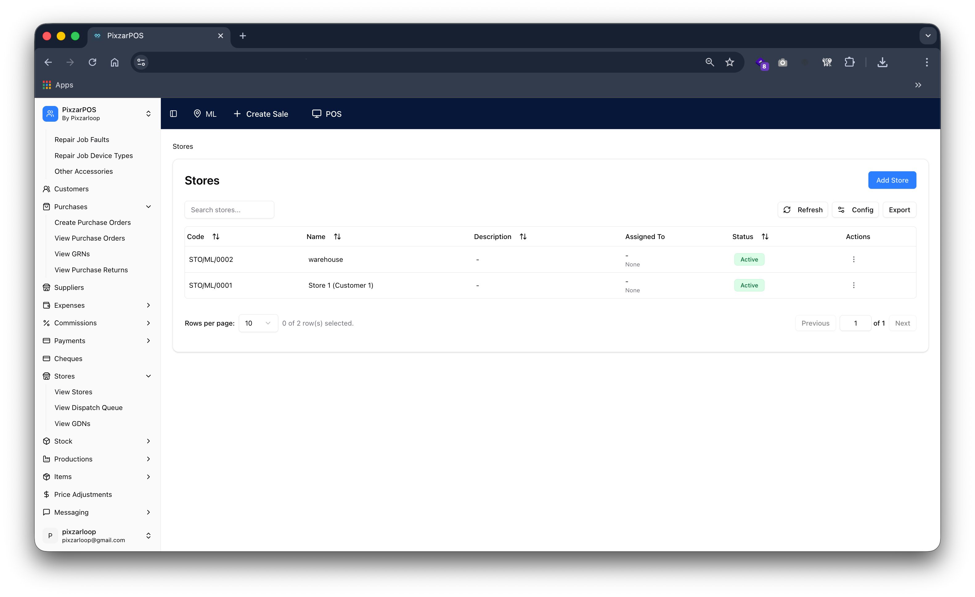 PixzarPOS mobile responsive screenshot