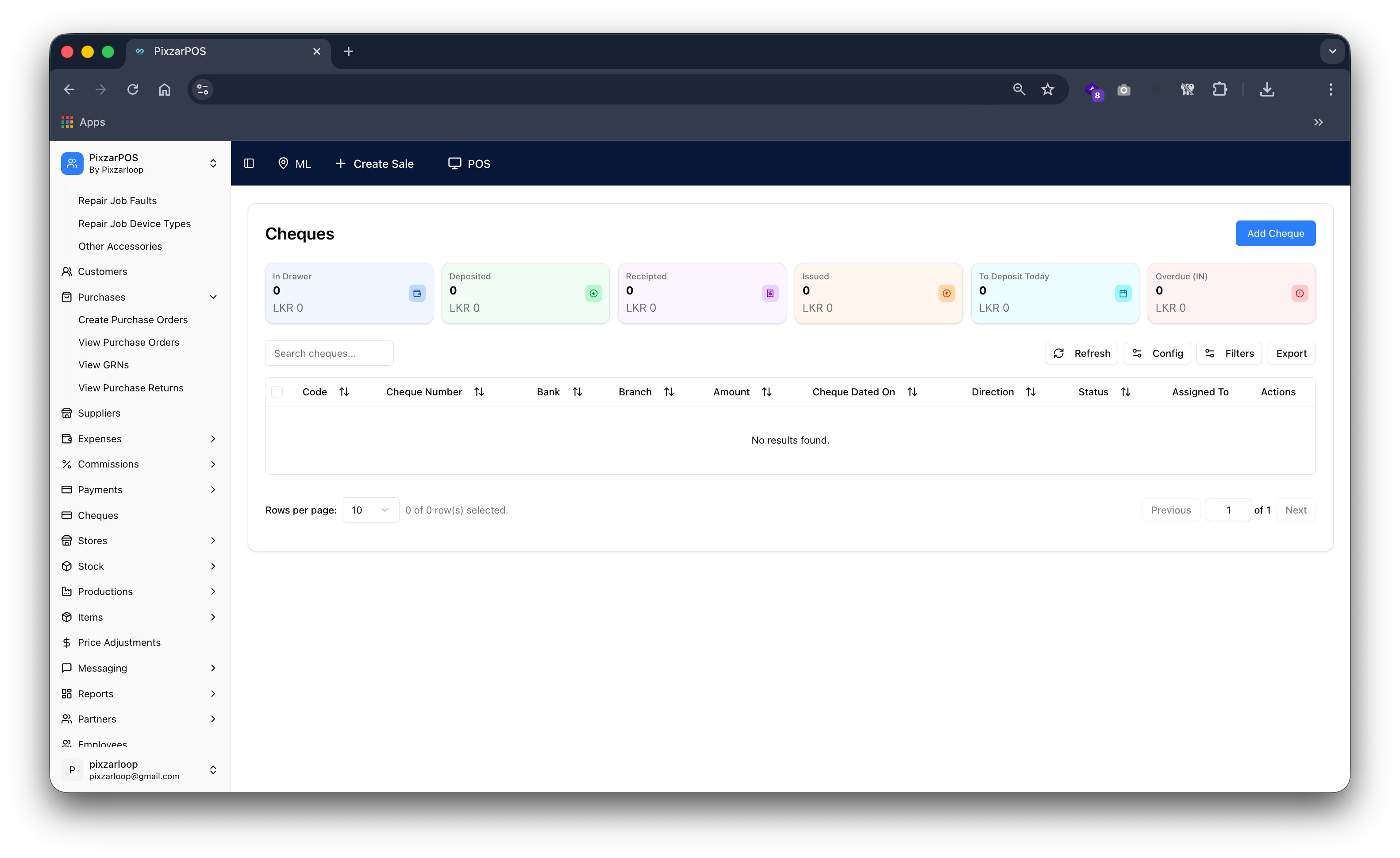 PixzarPOS mobile responsive screenshot