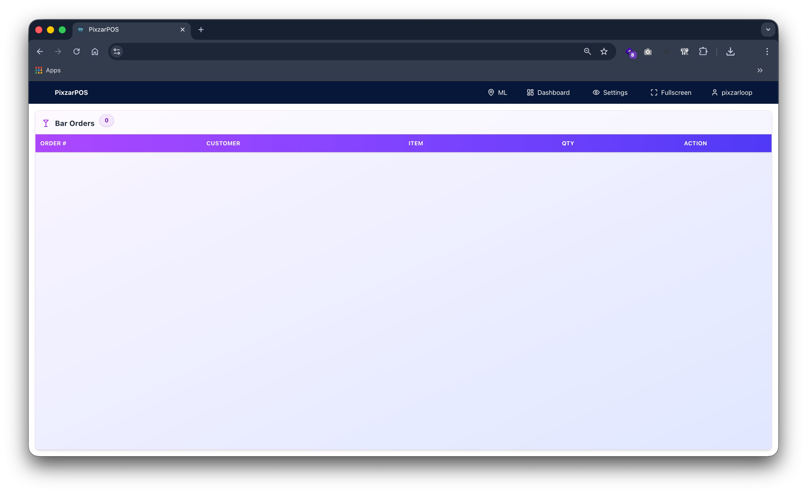 PixzarPOS mobile responsive screenshot